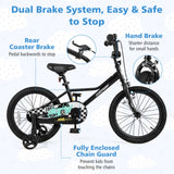 18 Inch Kids Bike Adjustable for 4-8 Years Old with Low-Step Frame