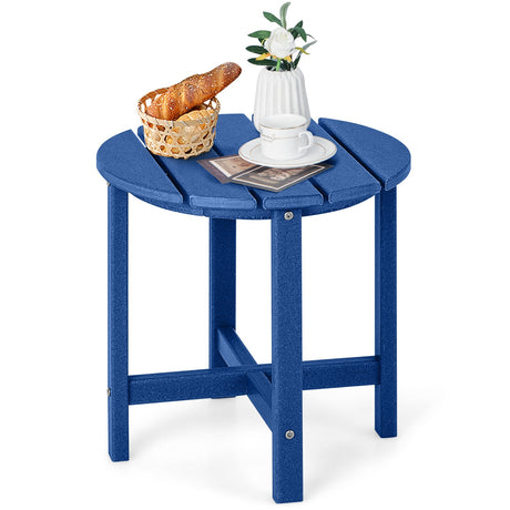 Mesa auxiliar Adirondack redonda de 18 pulgadas, resistente a la intemperie