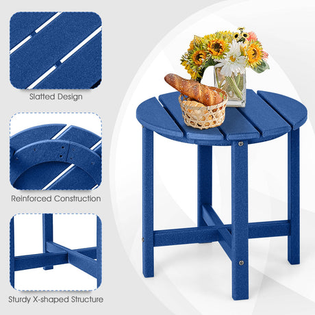 Mesa auxiliar Adirondack redonda de 18 pulgadas, resistente a la intemperie