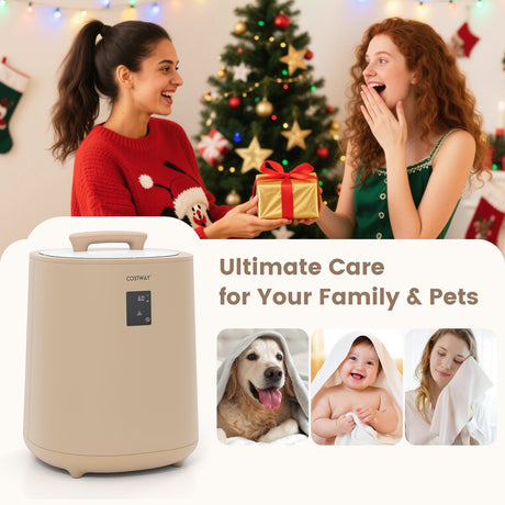 Calentador de toallas grande de 18 L con pantalla LED y apagado automático