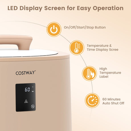 Calentador de toallas grande de 18 L con pantalla LED y apagado automático