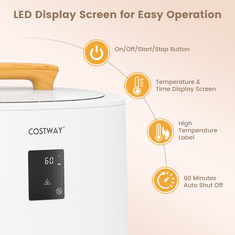 Calentador de toallas grande de 18 L con pantalla LED y apagado automático