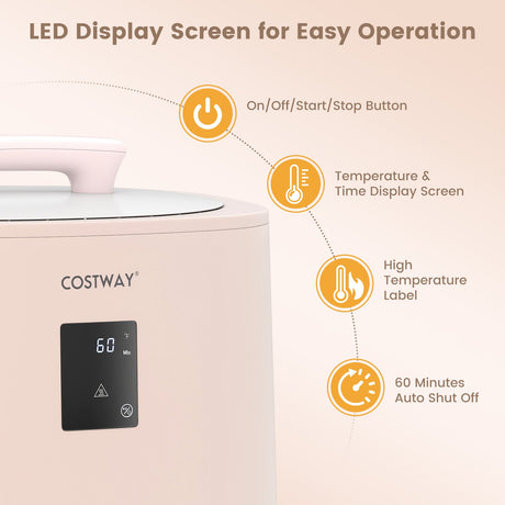 Calentador de toallas grande de 18 L con pantalla LED y apagado automático