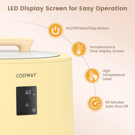 Calentador de toallas grande de 18 L con pantalla LED y apagado automático