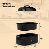 18QT Electric Roaster Oven with Self-Basting Lid Turkey Roaster with Removable Pan