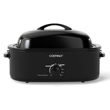18QT Electric Roaster Oven with Self-Basting Lid Turkey Roaster with Removable Pan