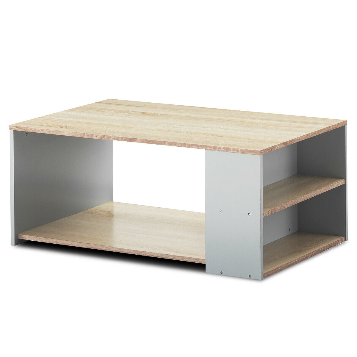 Mesa de centro Mesa auxiliar de sofá con estantes de almacenamiento