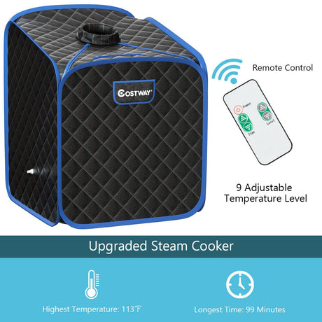 Sauna de vapor plegable portátil 2L para spa - Negra