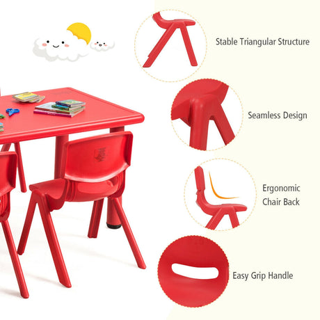 Paquete de 4 sillas apilables de plástico para niños para aulas