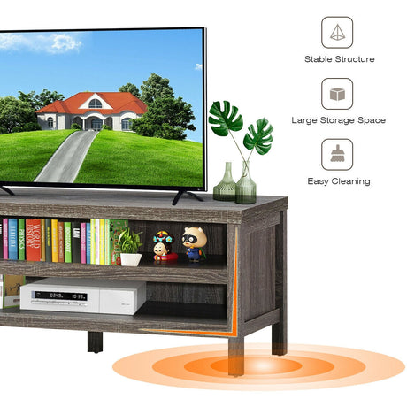 Mueble de TV de 3 niveles con estantes de almacenamiento para televisores de hasta 45 pulgadas