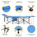 Catres Plegables de Camping con Bolsillo Lateral y Reposacabezas Desmontable