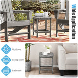 18 Inch Weather Resistant Side Table for Garden Yard Patio