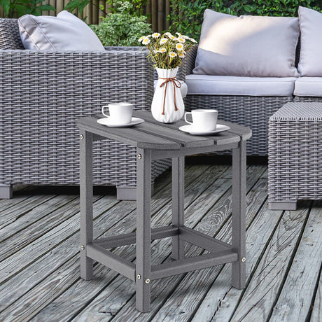 Mesa auxiliar de 18 pulgadas resistente a la intemperie para jardín, patio, terraza