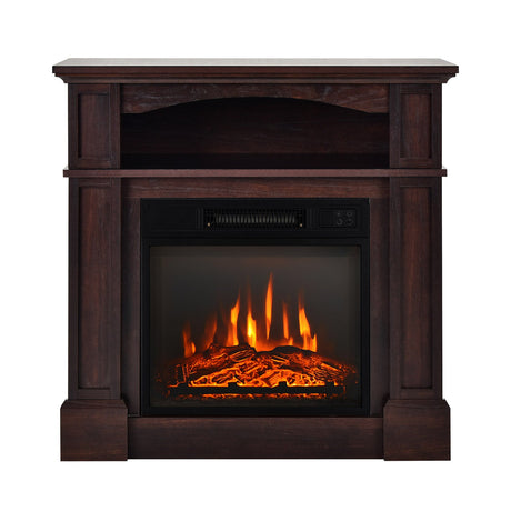 Chimenea eléctrica de 18 pulgadas y 1400 W para TV con estante