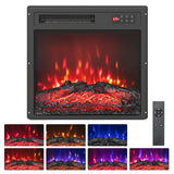 Inserto de chimenea eléctrica de 18 pulgadas con control remoto y 7 colores de llama realistas