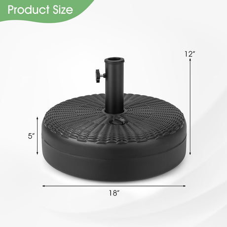 Base de Soporte para Sombrilla Redonda Rellenable de Alta Resistencia de 18 Pulgadas