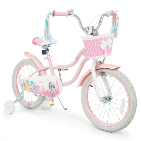 18-Inch Kids Bike Adjustable with Basket and Streamers Pink