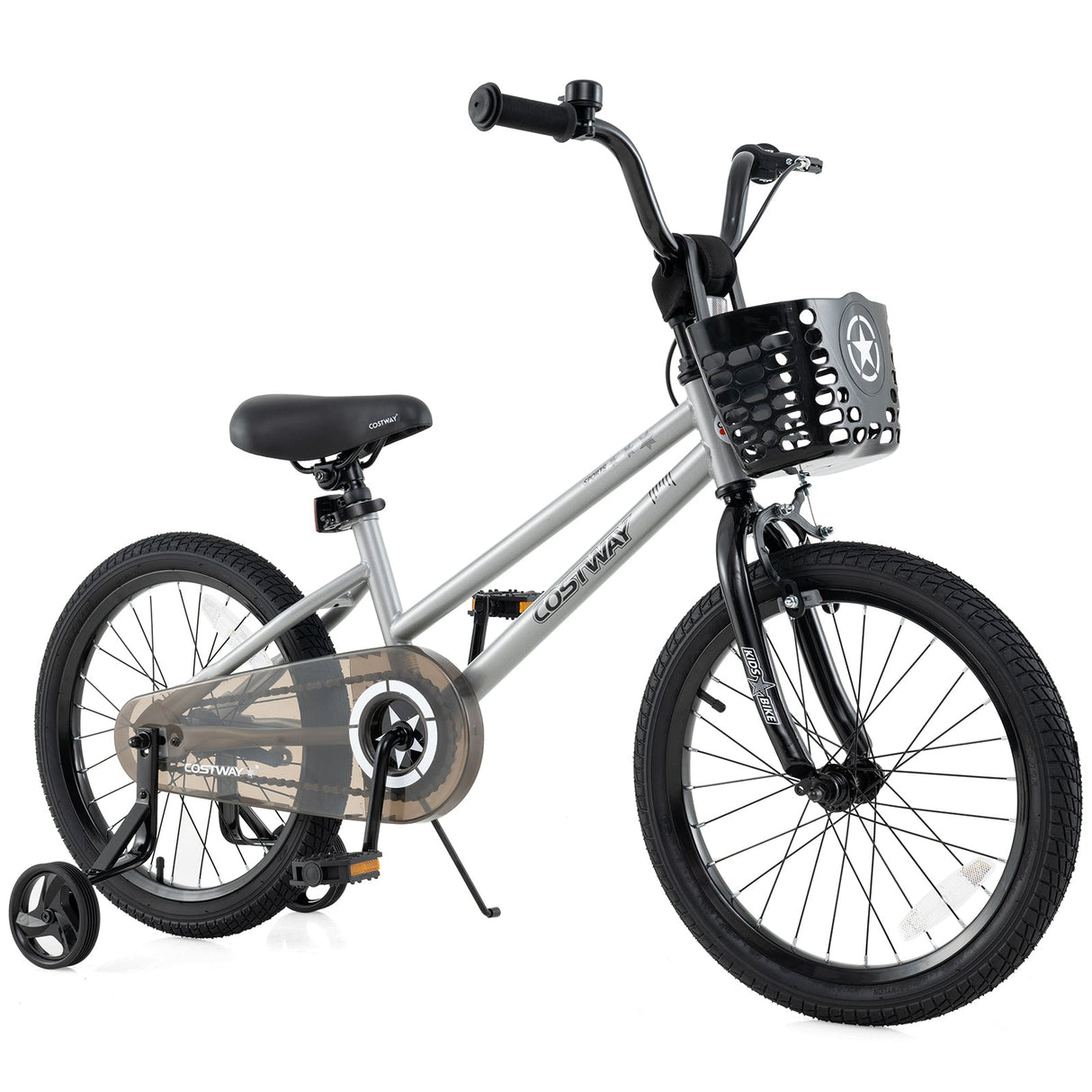 14 Inch Kids Bike Adjustable with Transparent Chain Cover for 4-5 Years Old