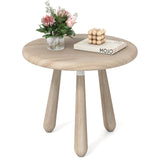 18 Inch Outdoor Mahogany Wood Side Table with Thickened Board