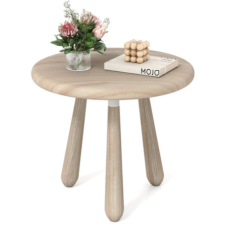 Mesa auxiliar de madera de caoba para exteriores de 18 pulgadas con tablero engrosado