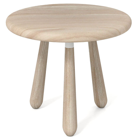 Mesa auxiliar de madera de caoba para exteriores de 18 pulgadas con tablero engrosado