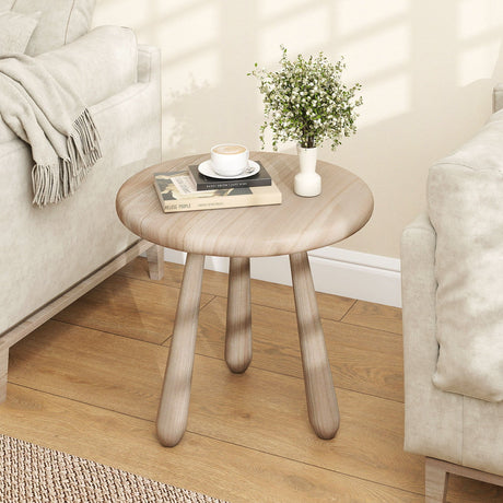Mesa auxiliar de madera de caoba para exteriores de 18 pulgadas con tablero engrosado
