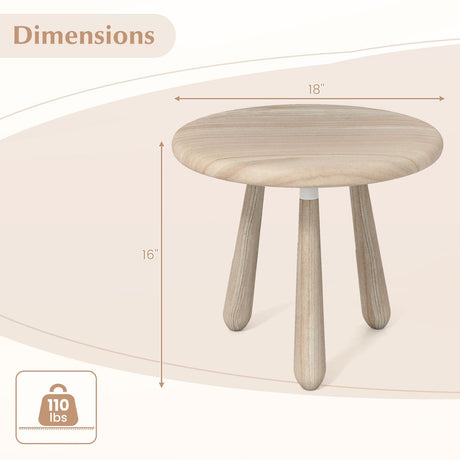 Mesa auxiliar de madera de caoba para exteriores de 18 pulgadas con tablero engrosado