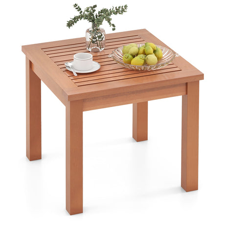 Mesa auxiliar de exterior Adirondack cuadrada de 18 pulgadas con tablero de listones
