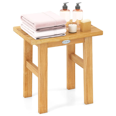 Taburete de ducha de teca de 18 pulgadas, para spa y afeitarse las piernas