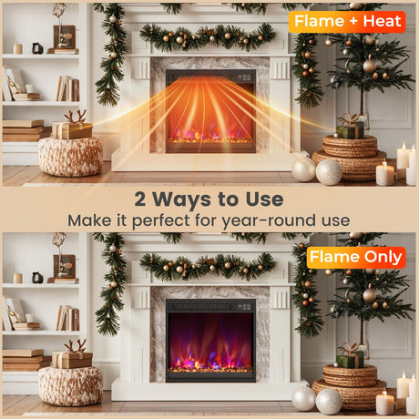 Inserto eléctrico de chimenea de 1500W de 18/23/26 pulgadas con control remoto