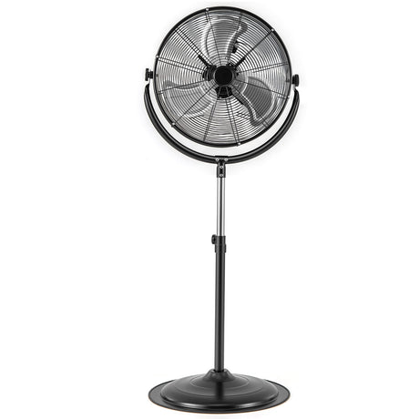 Ventilador de Pedestal de Alta Velocidad de 20 Pulgadas con 3 Velocidades y Altura Ajustable-Negro