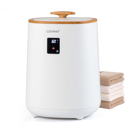 Calentador de toallas grande de 18 L con pantalla LED para baño - Blanco