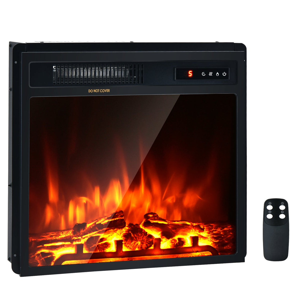 Calefactor de chimenea eléctrica de 18 pulgadas y 1500W, independiente y empotrado
