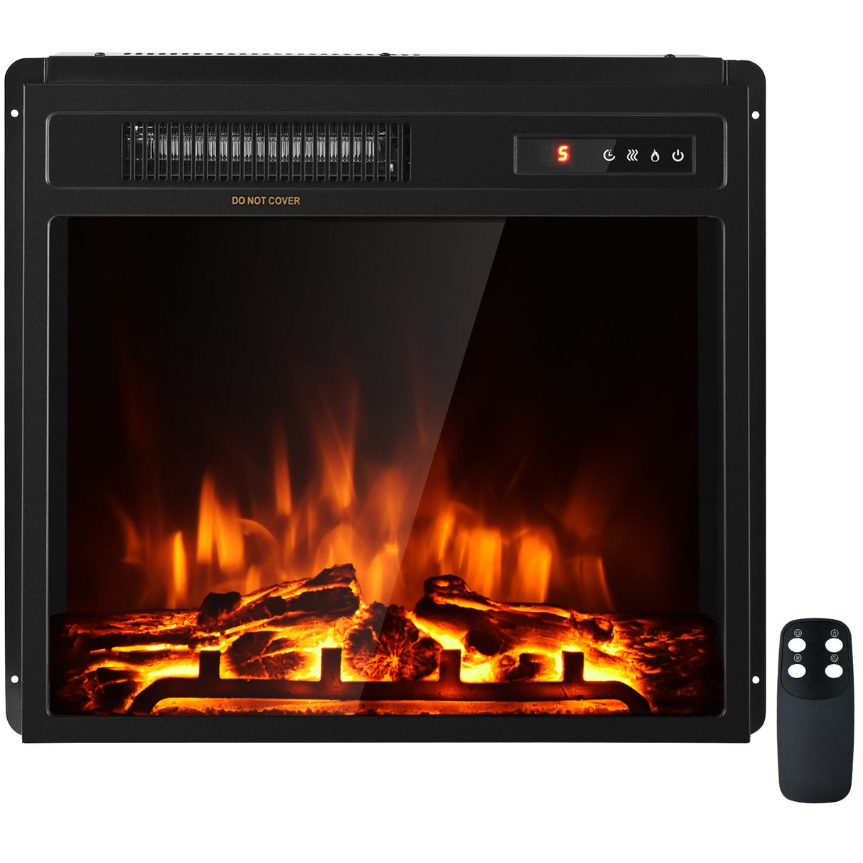 Calefactor de chimenea eléctrica de 18 pulgadas y 1500W, independiente y empotrado