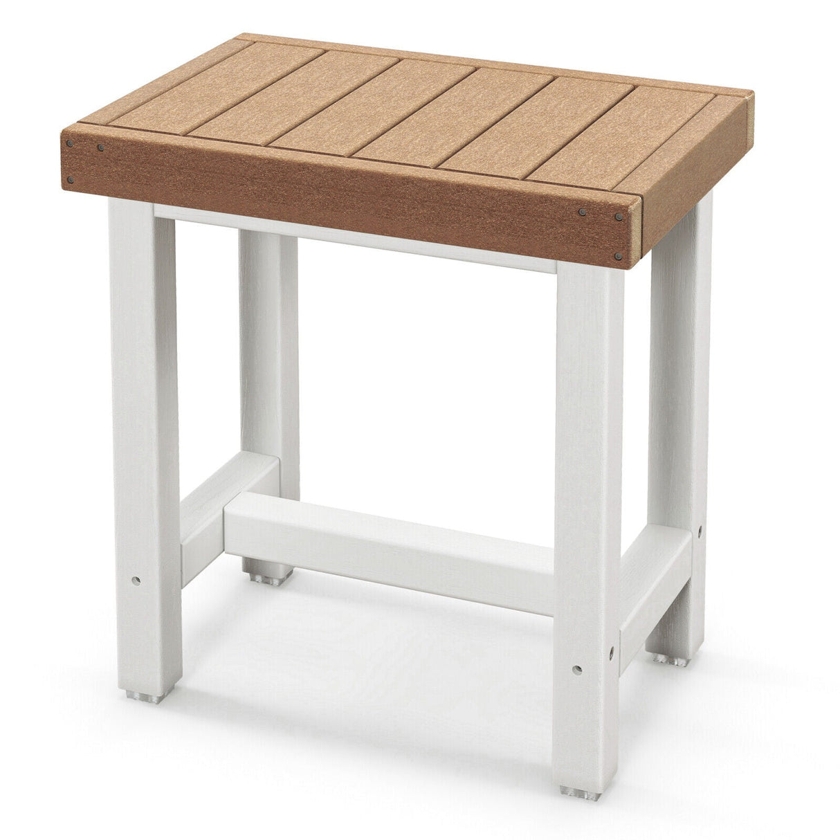 Taburete de ducha de baño impermeable de 18 x 12 pulgadas - Marrón