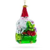 Enchanting Gnome Glass Christmas Ornament