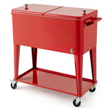 Portable Patio Cooler with Bottom Storage Shelf and Bottle Opener