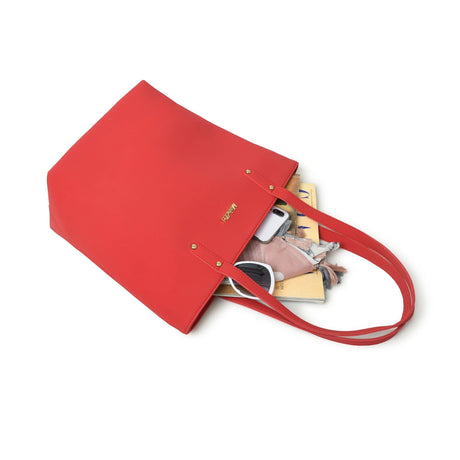Bolso grande de piel vegana Era - Rojo coral