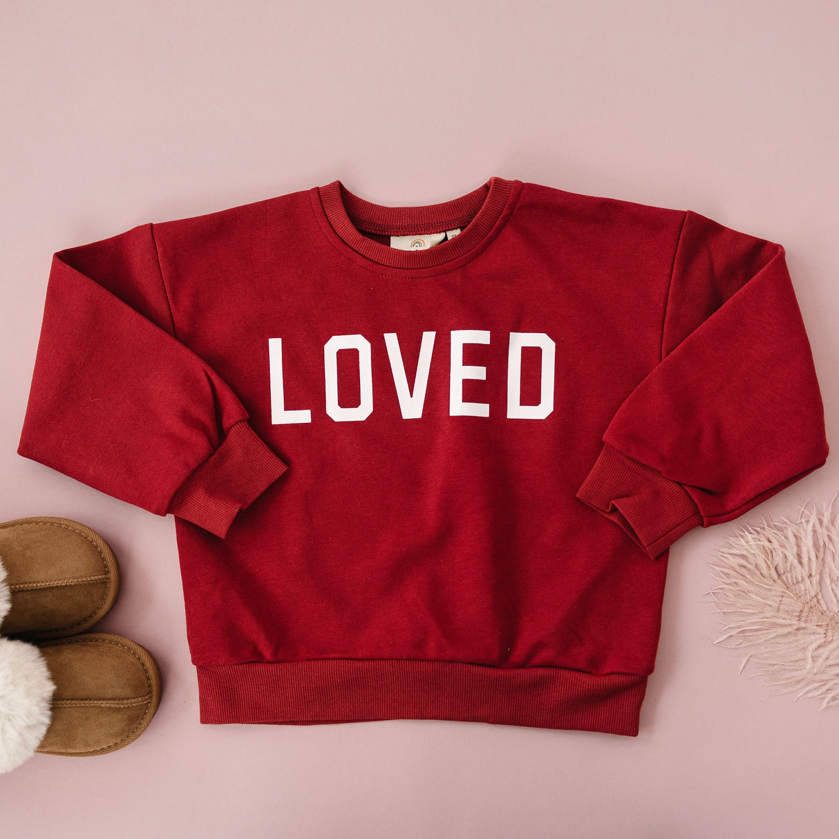 Sudadera con cuello redondo Loved - Rojo o Rosa