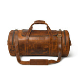 Bolsa de Viaje Redonda de Cuero para Gimnasio