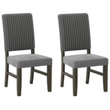 Juego de 2 sillas de comedor tapizadas en terciopelo gris, estilo moderno de mediados de siglo