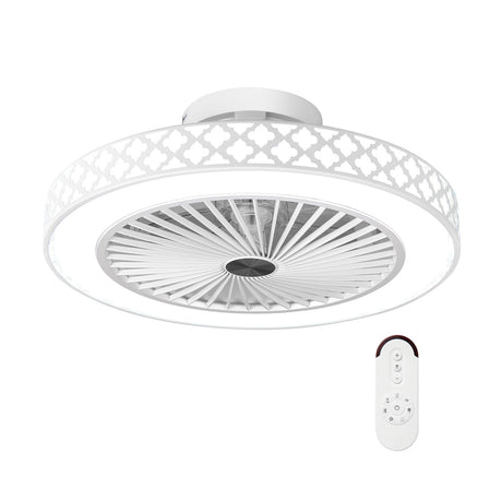 Ventilador de techo de 19 pulgadas con luz, perfil bajo, montaje empotrado - Blanco