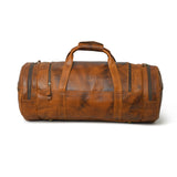 Bolsa de Viaje Redonda de Cuero para Gimnasio