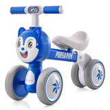 Bicicleta de equilibrio sin pedales para bebé, ligera, de 4 ruedas, para bebés - Azul