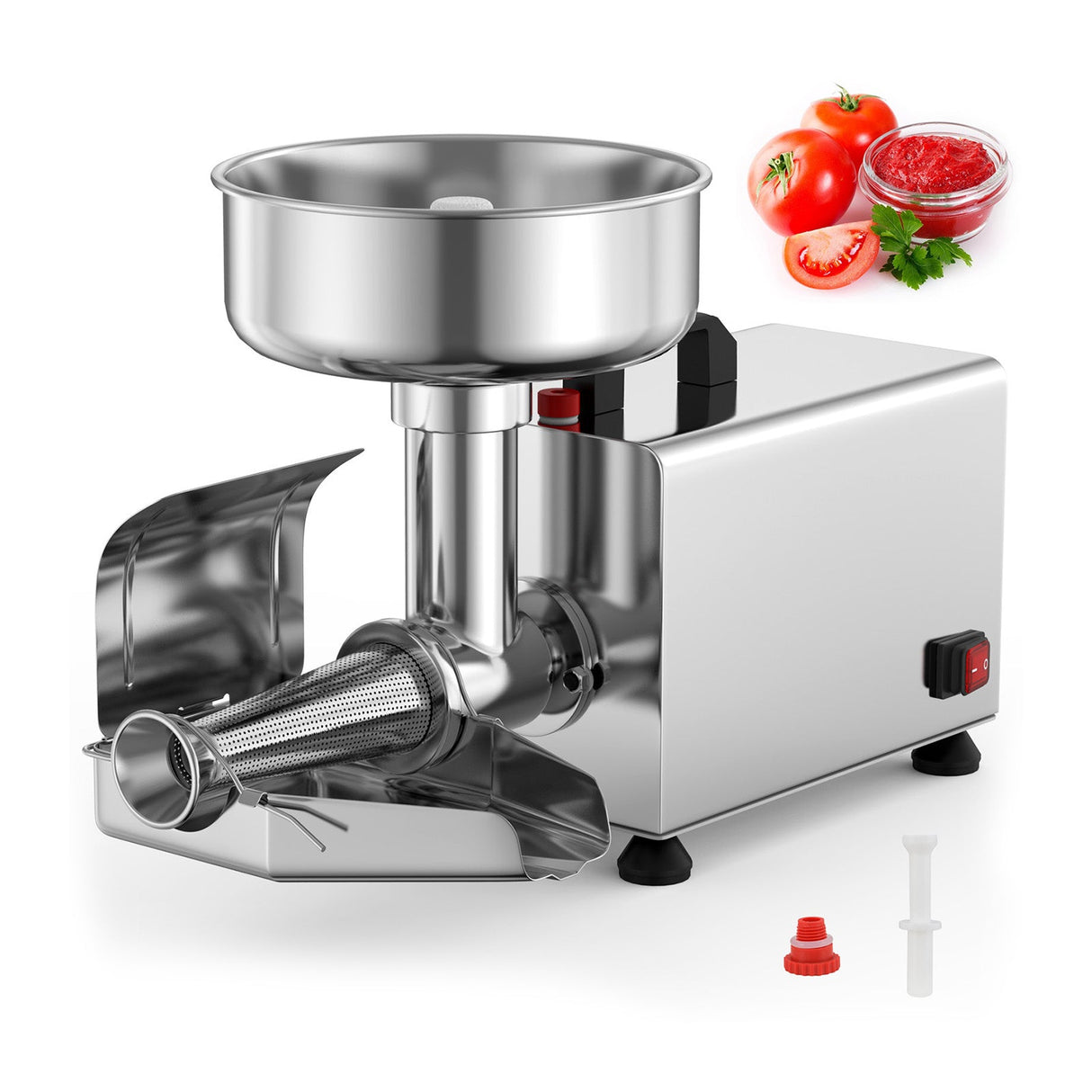 450 W colador eléctrico de tomate, molino de alimentos de calidad comercial, máquina para hacer salsas de acero inoxidable