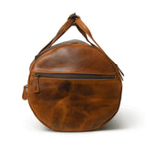 Bolsa de Viaje Redonda de Cuero para Gimnasio