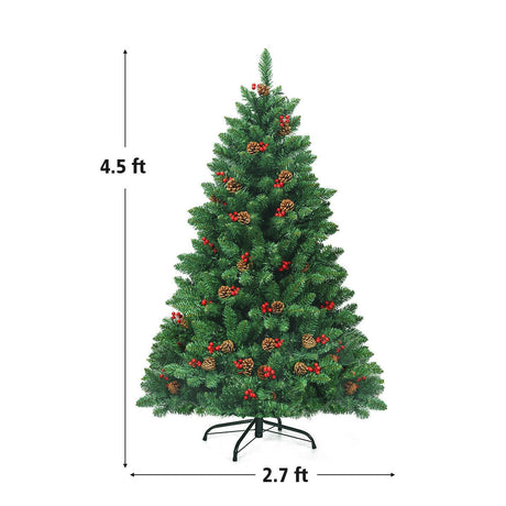 Árbol de Navidad articulado preiluminado de 4.5 pies con 300 luces LED