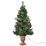 Árbol de Navidad LED con bayas rojas y piñas