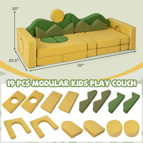 Sofá modular infantil de 19 piezas para inspirar la creatividad
