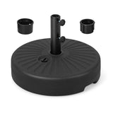 Base de sombrilla redonda rellenable de 19.5 pulgadas para jardín y piscina - Negro